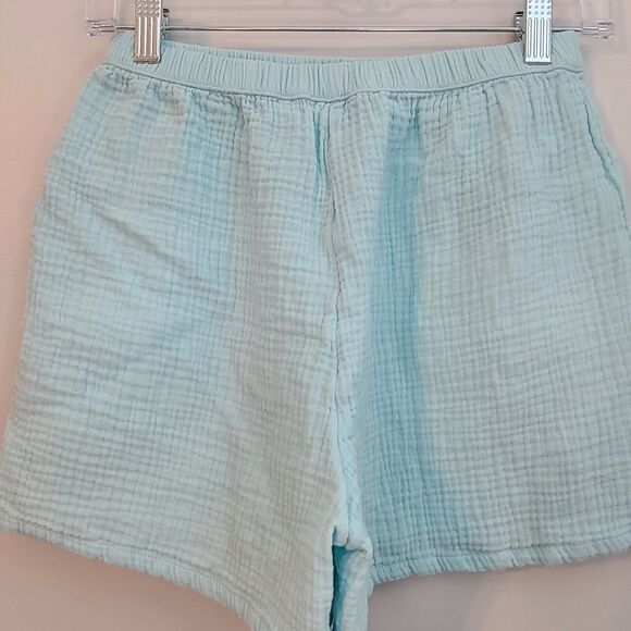 Van Winkle & CO Womens S Baby Blue Gauze Pull On Shorts Pockets Beachy Vacation - Picture 6 of 14